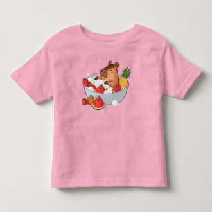 T-shirt Pour Les Tous Petits Illustration adorable de capybara dans un bain de