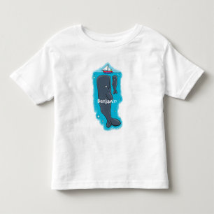 T-shirt Pour Les Tous Petits Illustration de mignons baleines et voiliers