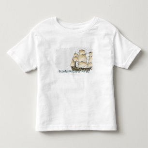 T-shirt Pour Les Tous Petits Illustration de navire de guerre de fin du 18ème