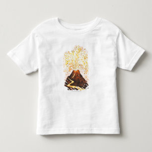 T-shirt Pour Les Tous Petits Illustration de volcan éclatant