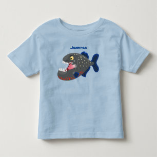 T-shirt Pour Les Tous Petits Illustration drôle de piranha affamée