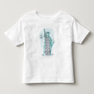 T-shirt Pour Les Tous Petits Illustration en coupe de statue de la liberté