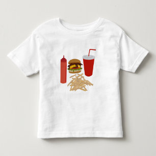 T-shirt Pour Les Tous Petits Illustration Fast Food Burger Fries