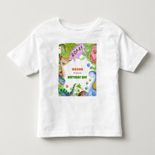 T-shirt Pour Les Tous Petits Invitation d'anniversaire 4 ans garçon dinosaure