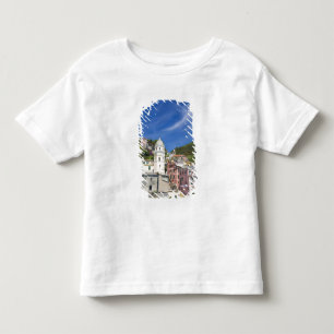T-shirt Pour Les Tous Petits Italie, Cinque Terre, Vernazza, Port et Église