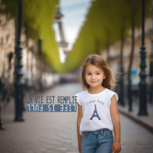 T-shirt Pour Les Tous Petits J’aime Paris -J’aime Paris- & French Citation sur