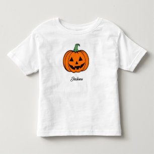 T-shirt Pour Les Tous Petits Jack-o'-lantern Citrouille Orange Nom Toddler T-sh