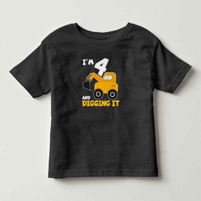 T-shirt Pour Les Tous Petits J'ai 4 ans et je le creuse (Devant)