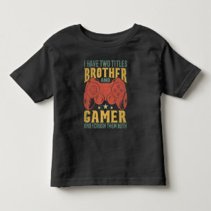 T-shirt Pour Les Tous Petits J'ai Deux Titres Frère Et Joueur, Joueur Amusant