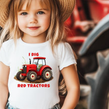 J'AI DIG RED TRACTORS Farm Cartoon