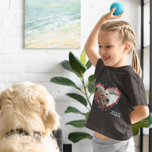 T-shirt Pour Les Tous Petits J'aime mon cœur de chien avec photo et nom d'anima
