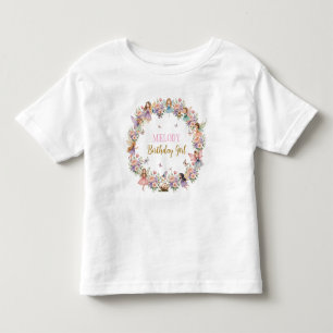 T-shirt Pour Les Tous Petits Jardin de fées de fleurs fantaisiste d'anniversair