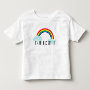 T-shirt Pour Les Tous Petits Je suis la grande soeur que l'arc-en-ciel font ses