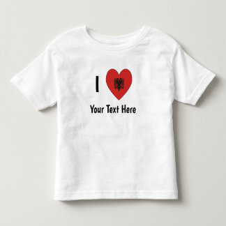 T-shirt Pour Les Tous Petits JE T'AIME (Drapeau albanais en forme de cœur) Pers
