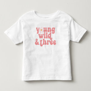 T-shirt Pour Les Tous Petits Jeune Sauvage Trois Daisy 3e Anniversaire