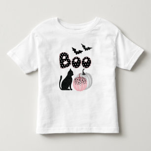 T-shirt Pour Les Tous Petits Joli Boo ! Halloween Citrouille rose