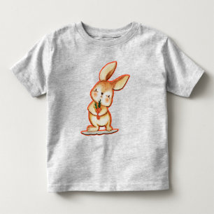 T-shirt Pour Les Tous Petits Joli Bunny Pâques Unisex Gris Toddler T Chemise