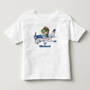 T-shirt Pour Les Tous Petits Joli dinosaure pilotant un avion Cessna, personnal