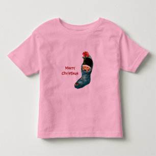 T-shirt Pour Les Tous Petits Jolie réserve de Noël, Petit enfant, Bleu rose