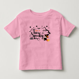 T-shirt Pour Les Tous Petits Jolie Sorcière Deux Halloween rose Éffrayant