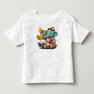 T-shirt Pour Les Tous Petits Jouer Pals : Eléphant de dessin animé et Canard