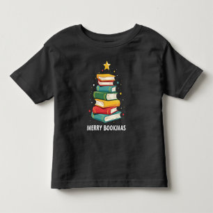 T-shirt Pour Les Tous Petits Joy Bookmas - Festive Book Stack for Book Lovers