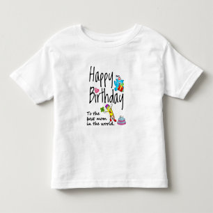 T-shirt Pour Les Tous Petits Joyeux anniversaire à la meilleure maman du monde