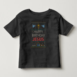 T-shirt Pour Les Tous Petits Joyeux anniversaire Jésus de Noël de couleur laide