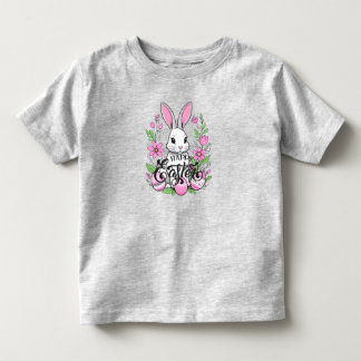 T-shirt Pour Les Tous Petits Joyeux lapin de Pâques (rose foncé)