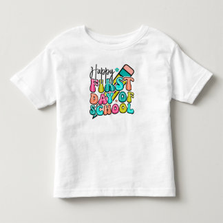 T-shirt Pour Les Tous Petits Joyeux Premier jour à l'école (retour à l'école) T