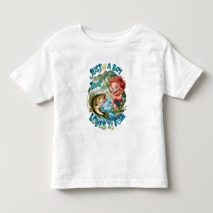 T-shirt Pour Les Tous Petits Joyful Boy Reeling in a Catch