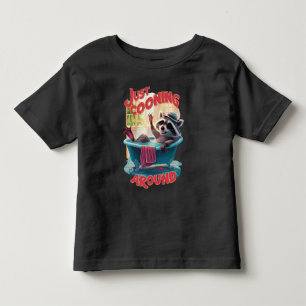 T-shirt Pour Les Tous Petits Juste Cooning Jouer Raccoon Splashing dans Bath,