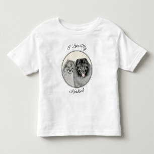T-shirt Pour Les Tous Petits Keeshond Graphics Keeshond Maman et son