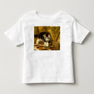 T-shirt Pour Les Tous Petits Kitten avec peinture et brosses