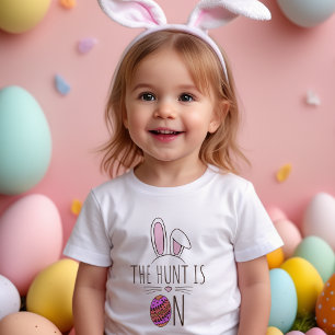 T-shirt Pour Les Tous Petits La Chasse Est Sur La Chasse Aux Oeufs De Pâques Jo