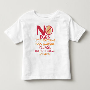 T-shirt Pour Les Tous Petits La chemise personnalisée d'allergie d'oeufs, ne