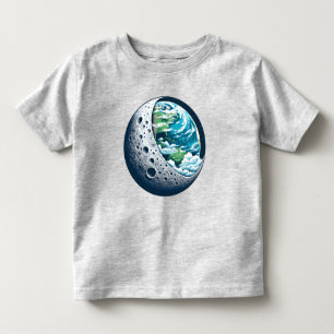 T-shirt Pour Les Tous Petits La planète Terre et sa lune : Merveille céleste Un