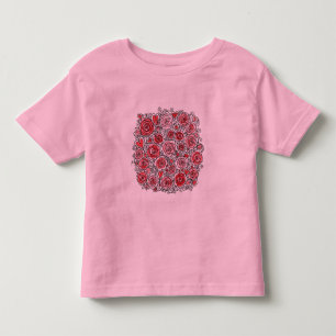 T-shirt Pour Les Tous Petits La Saint-Valentin Roses Roses Rouges Cœurs Griboui
