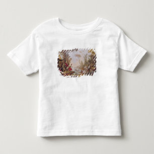 T-shirt Pour Les Tous Petits Lac avec des oies, des cigognes, des perroquets et