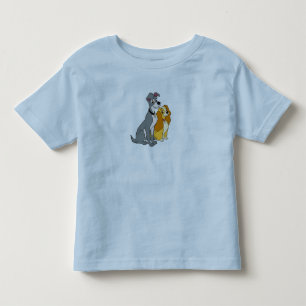 T-shirt Pour Les Tous Petits Lady et le tramp se tiennent ensemble Disney