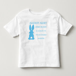 T-shirt Pour Les Tous Petits Lapin de Pâques bleu personnalisé d'alerte