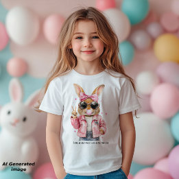 T-shirt Pour Les Tous Petits Lapin mignon et cool signe de paix Texte personnal