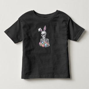 T-shirt Pour Les Tous Petits Lapin squelette tenant des œufs de Pâques Lapin dr
