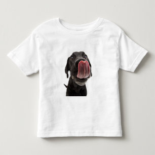 T-shirt Pour Les Tous Petits Le Labrador Noir se lâche le nez