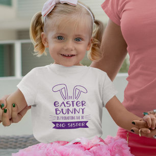 T-shirt Pour Les Tous Petits Le lapin de Pâques me promeut à la grande soeur