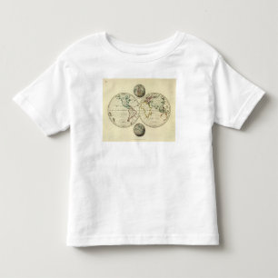 T-shirt Pour Les Tous Petits Le monde avec des frontières continentales