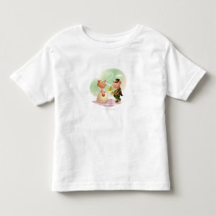 T-shirt Pour Les Tous Petits Le porc masculin donne un bouqet des fleurs à un