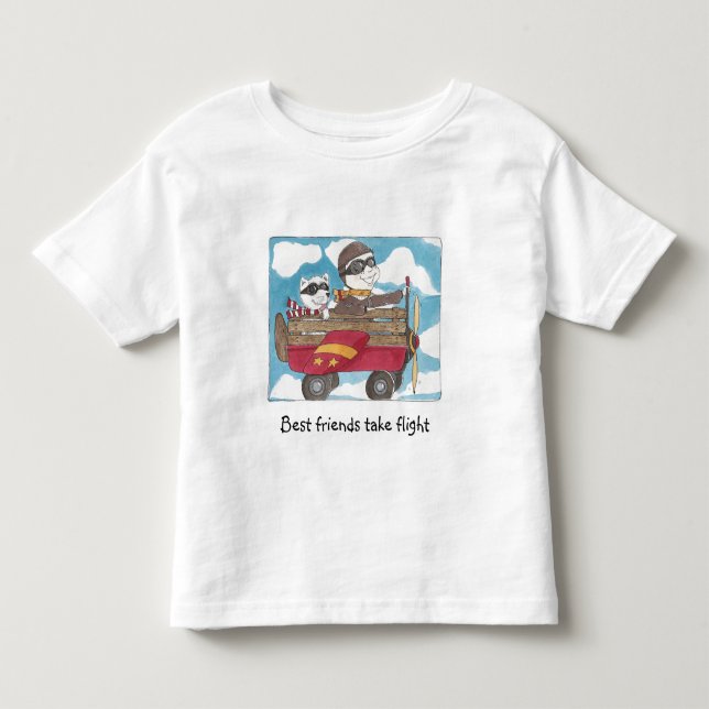 T-shirt Pour Les Tous Petits Les meilleurs amis prennent le T-shirt de vol (Devant)