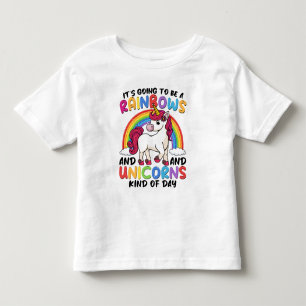 T-shirt Pour Les Tous Petits Licorne Mignonne Fantaisiste Drôle Arc-en-ciel Et 