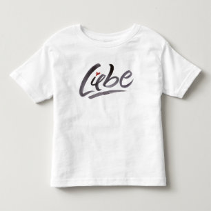 T-shirt Pour Les Tous Petits Liebe Love Hertz Coeur Brush Letting Calligraphie